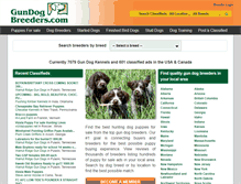 Tablet Screenshot of gundogbreeders.com